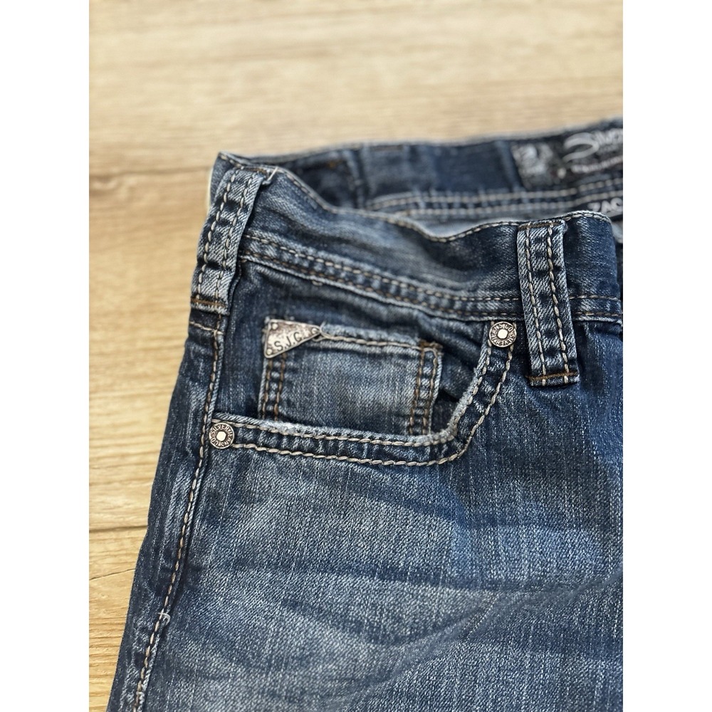 Silver Jeans Co Zac Relaxed Mens Jeans 33x32 Country Western Cowboy Nice Fading - Picture 4 of 10